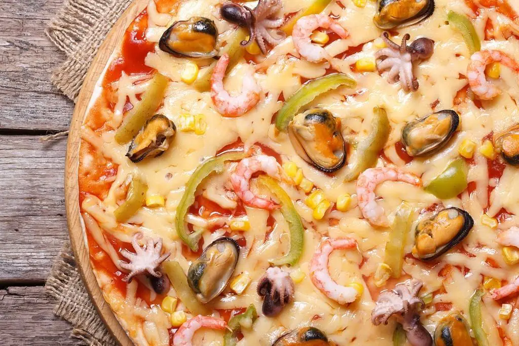 pizza italiana de marisco
