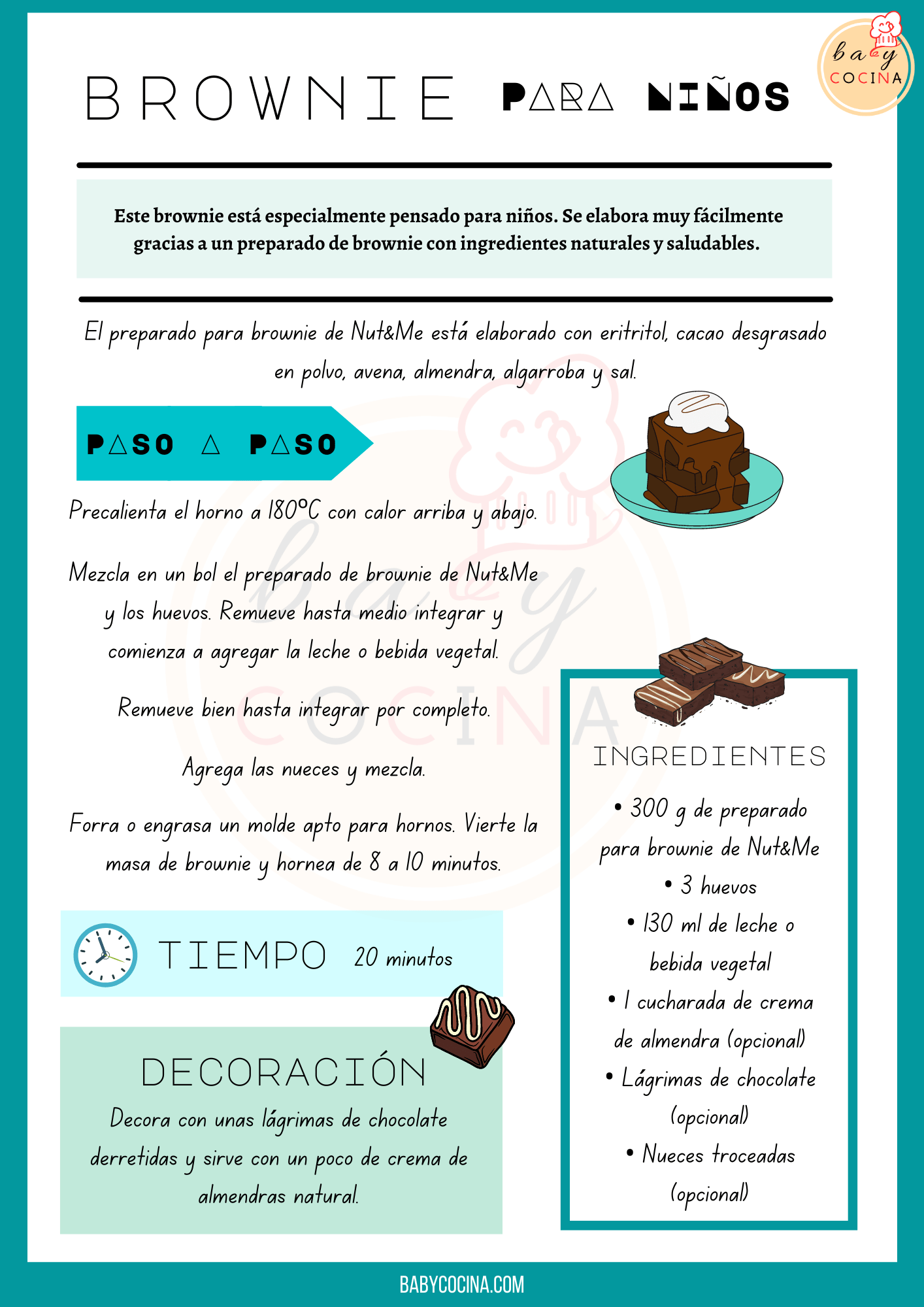 Receta Brownie para niños
