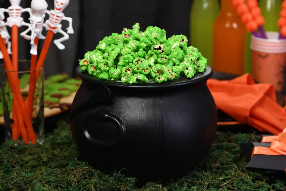 Palomitas de Color Verde: ¡El Snack Espeluznante para Halloween!