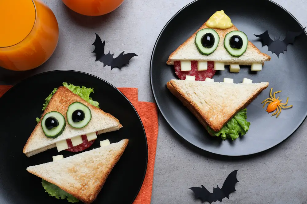 Sándwiches Monstruo Divertido para Halloween